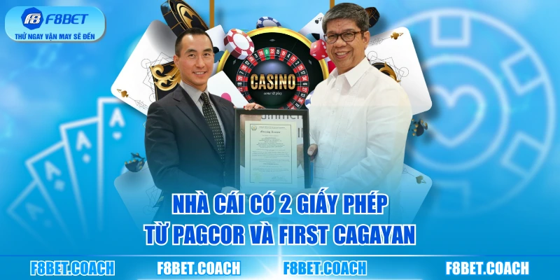 Nhà cái có 2 giấy phép từ PAGCOR và First Cagayan